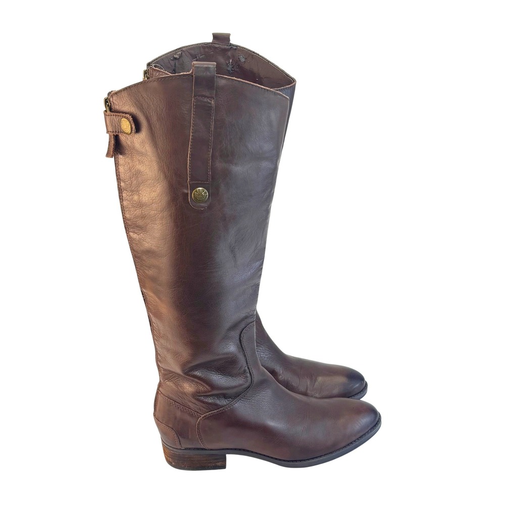 Sam Edelman Penny Riding Boots Brown Leather Tall Equestrian Classic Women 8M